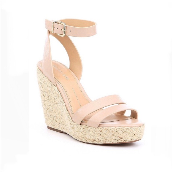 Keeralina Leather Espadrille Rope Wedges - Picture 1 of 8